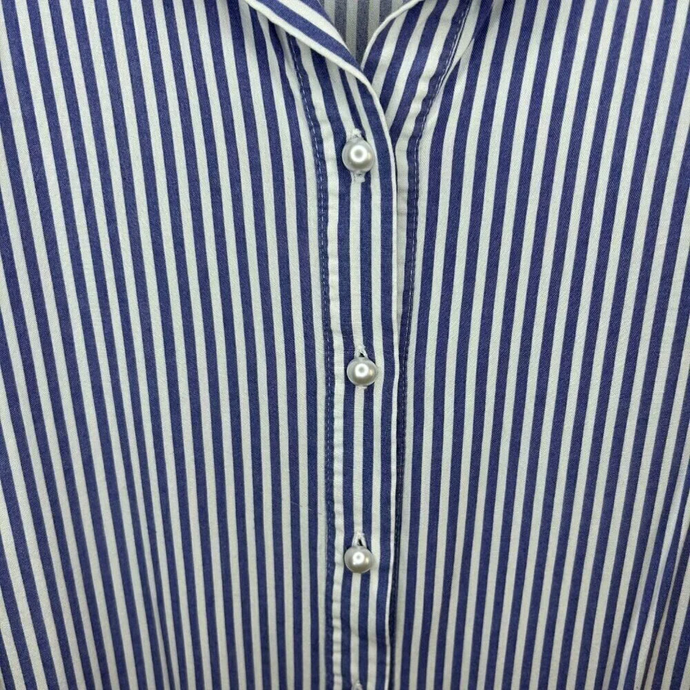 MSK Size XL Striped Blue and White Dress Coverup Beach Resortwear Holiday - Picture 5 of 13